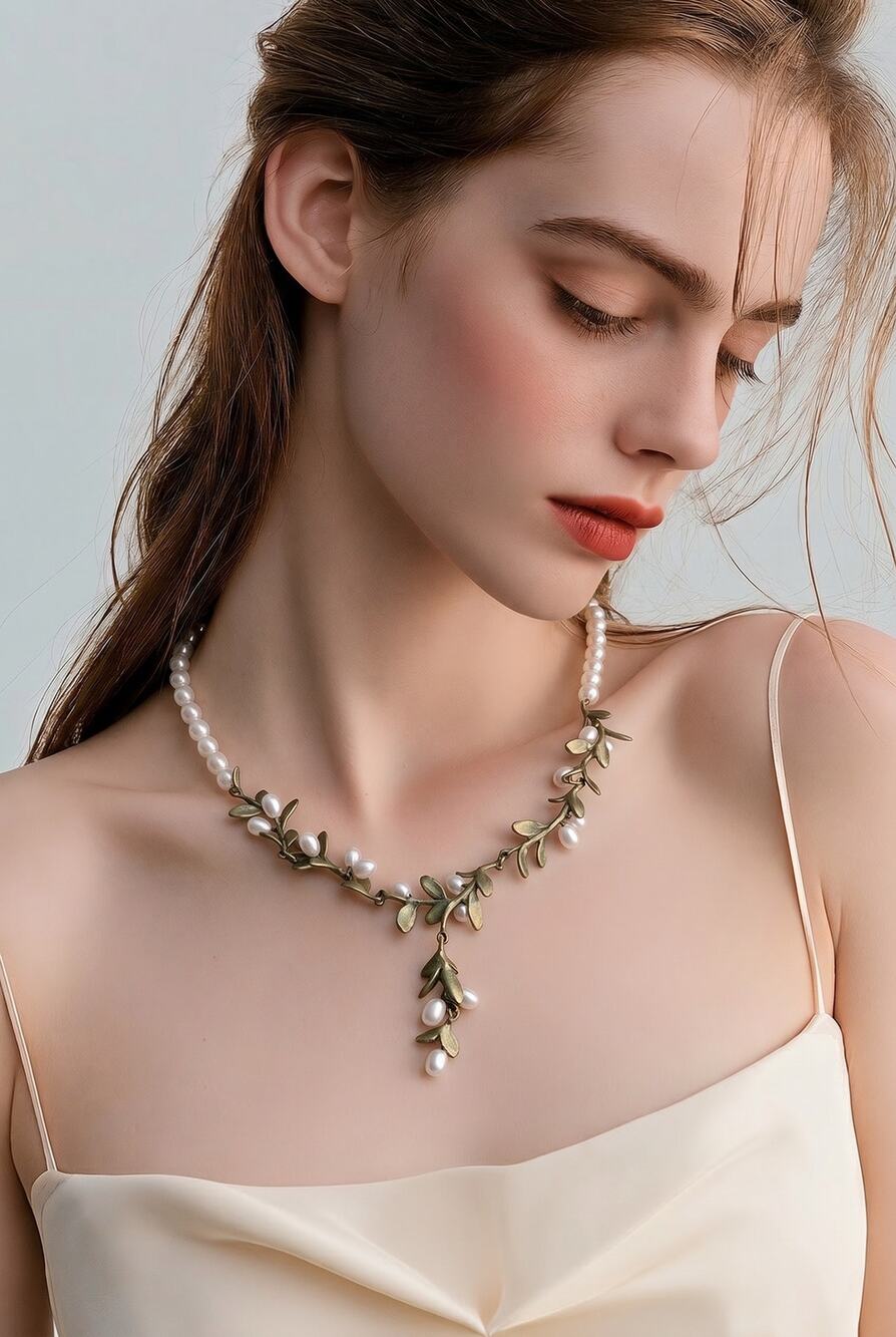 Michael Michaud Boxwood Pearls and Pendant Necklace